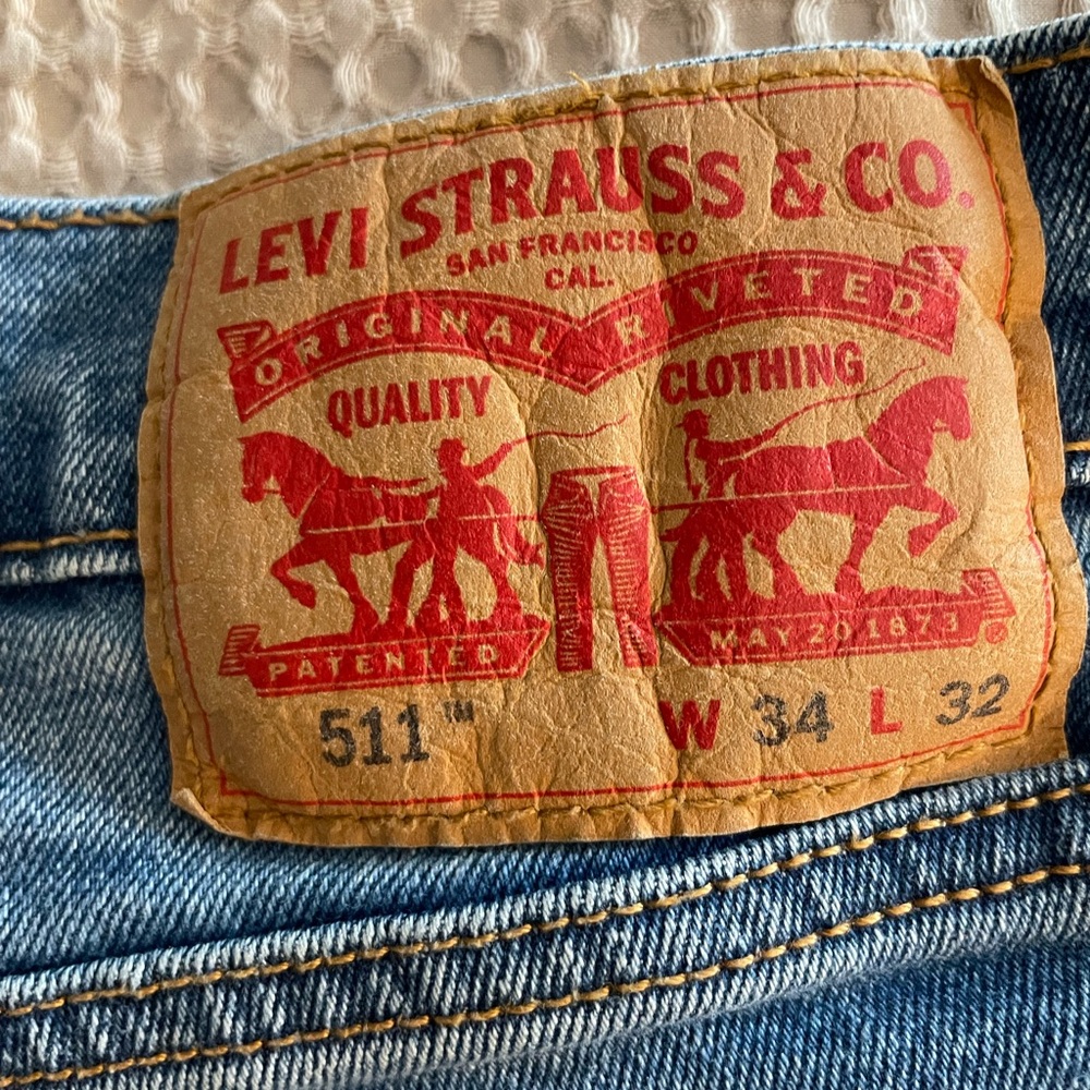 Levi's Blue Straight Jeans Classic Denim - Picture 2 of 4